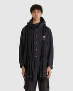Hooded Coat w/ Graphic Muffler