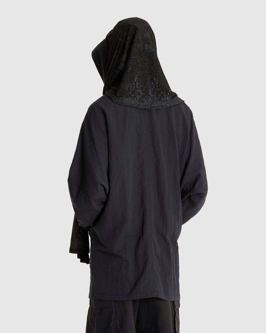 Hooded Coat w/ Graphic Muffler