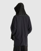 Hooded Coat w/ Graphic Muffler