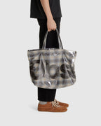 PVC Plaid Cross Body Tote Beige/Blue