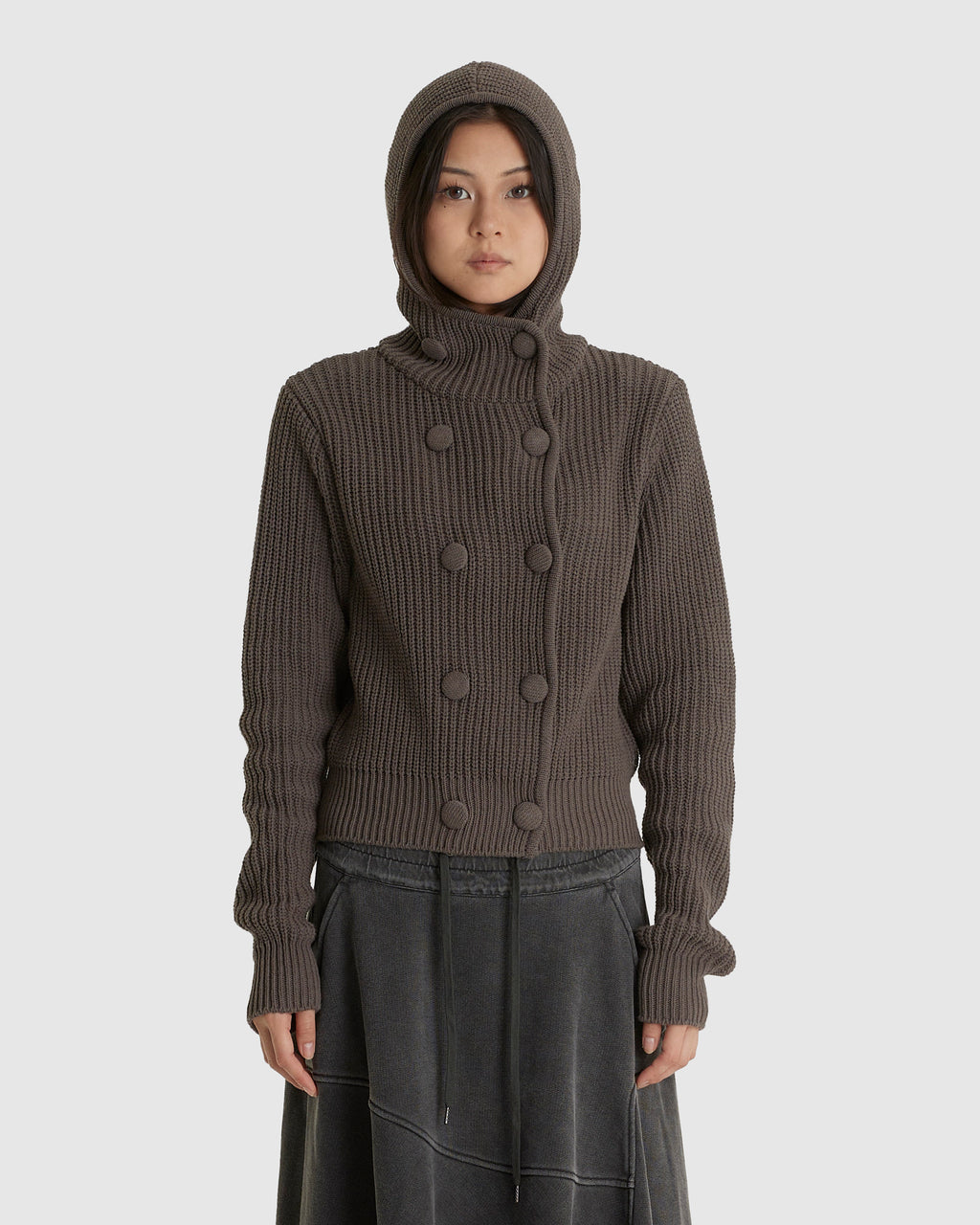 Hooded Button Cardigan