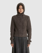 Hooded Button Cardigan