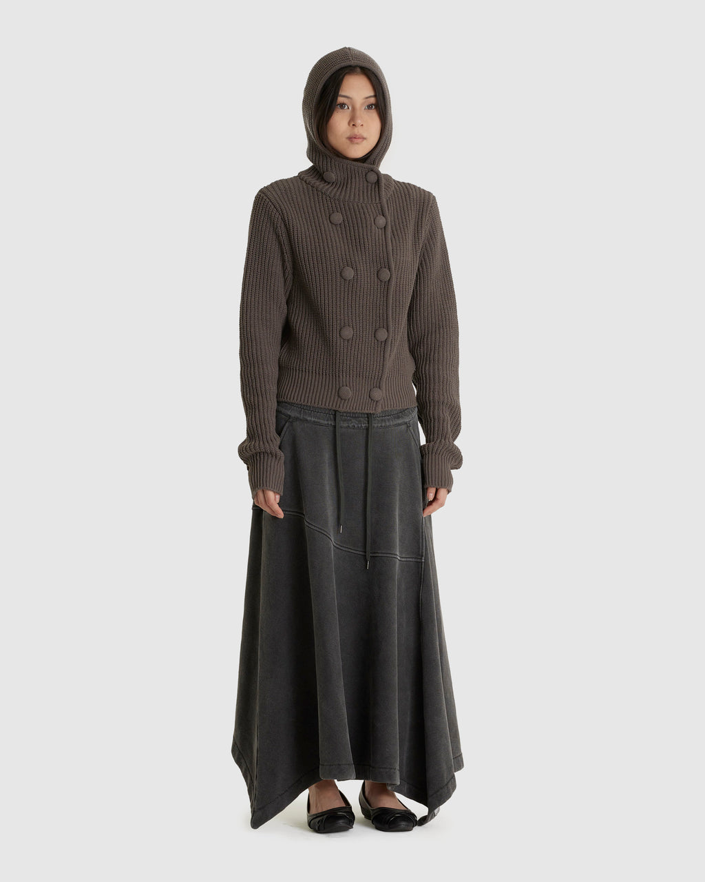 Hooded Button Cardigan