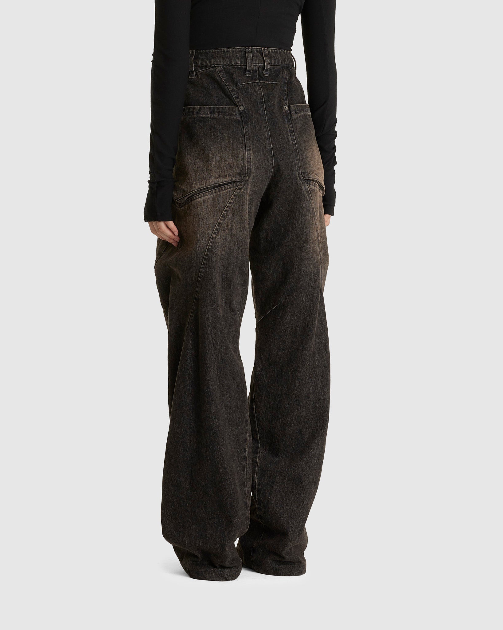 Knee Bent Denim Pants