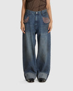 Oil Washed Rolled Up Jeans (W)