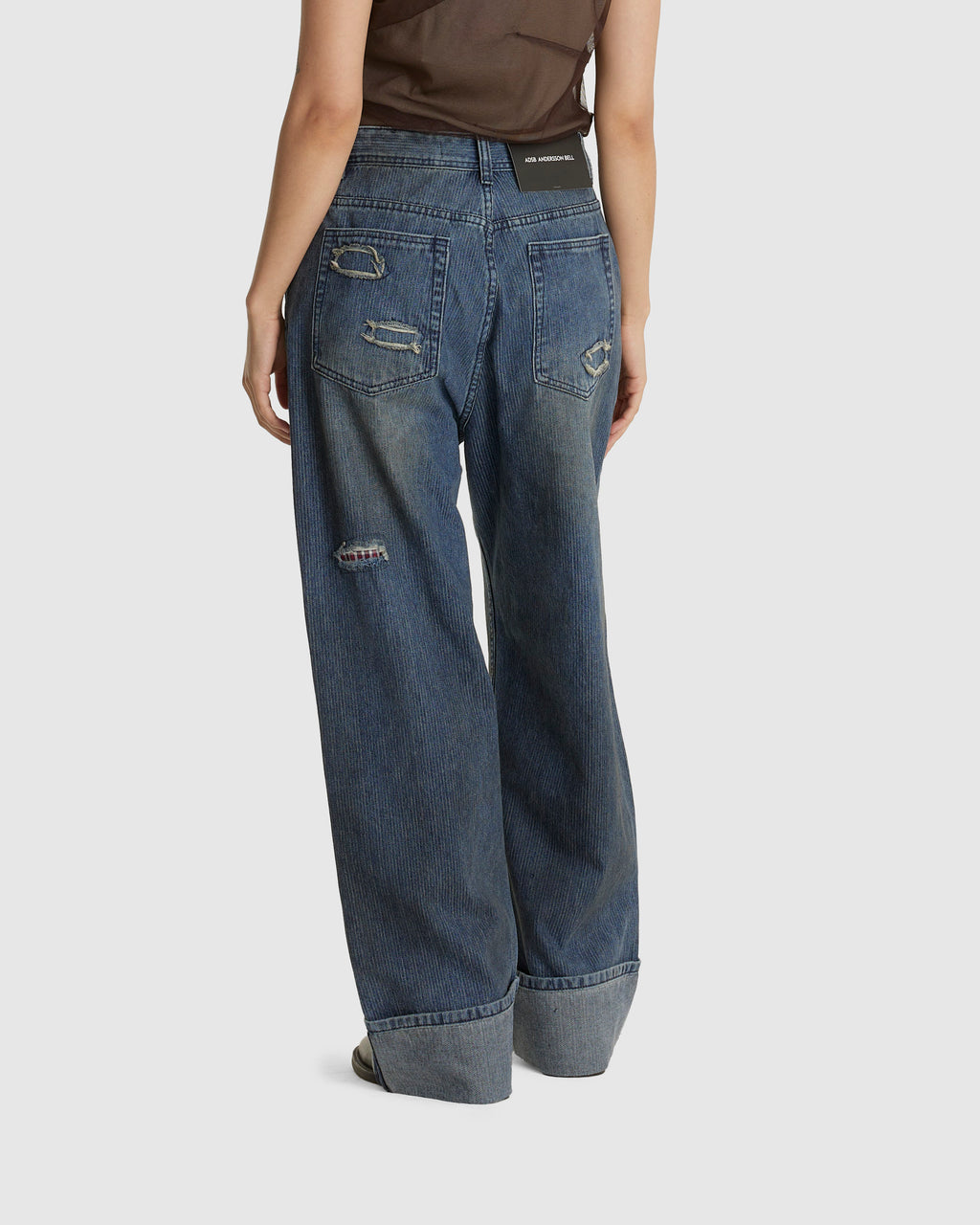 Oil Washed Rolled Up Jeans (W)