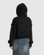 Lace Layered Zip Up Hoodie