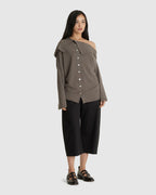 Curved Capri Pants Black