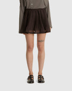 Pleated Mini Skirt Brown