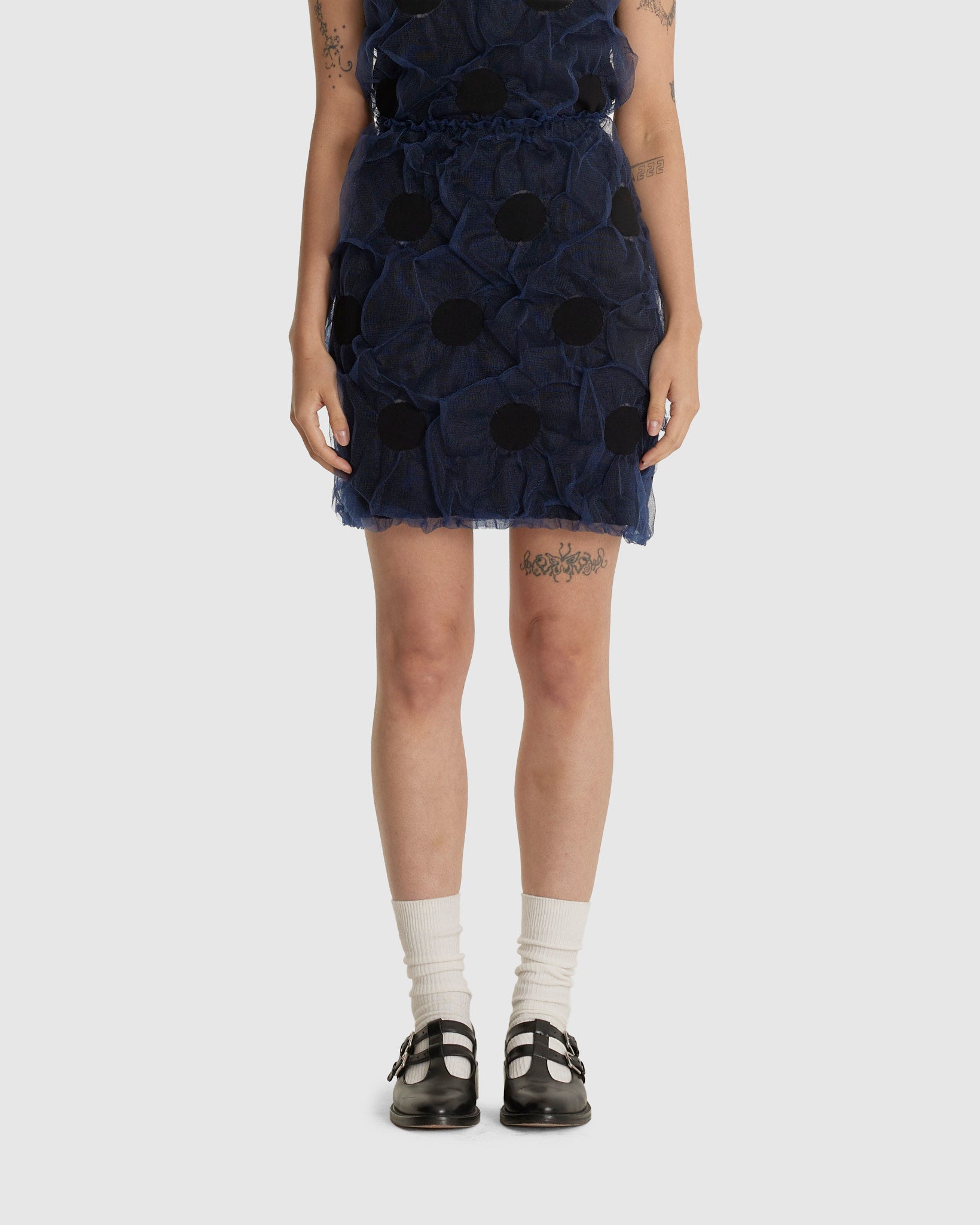 Polka Dot Bubble Gum Knit Skirt