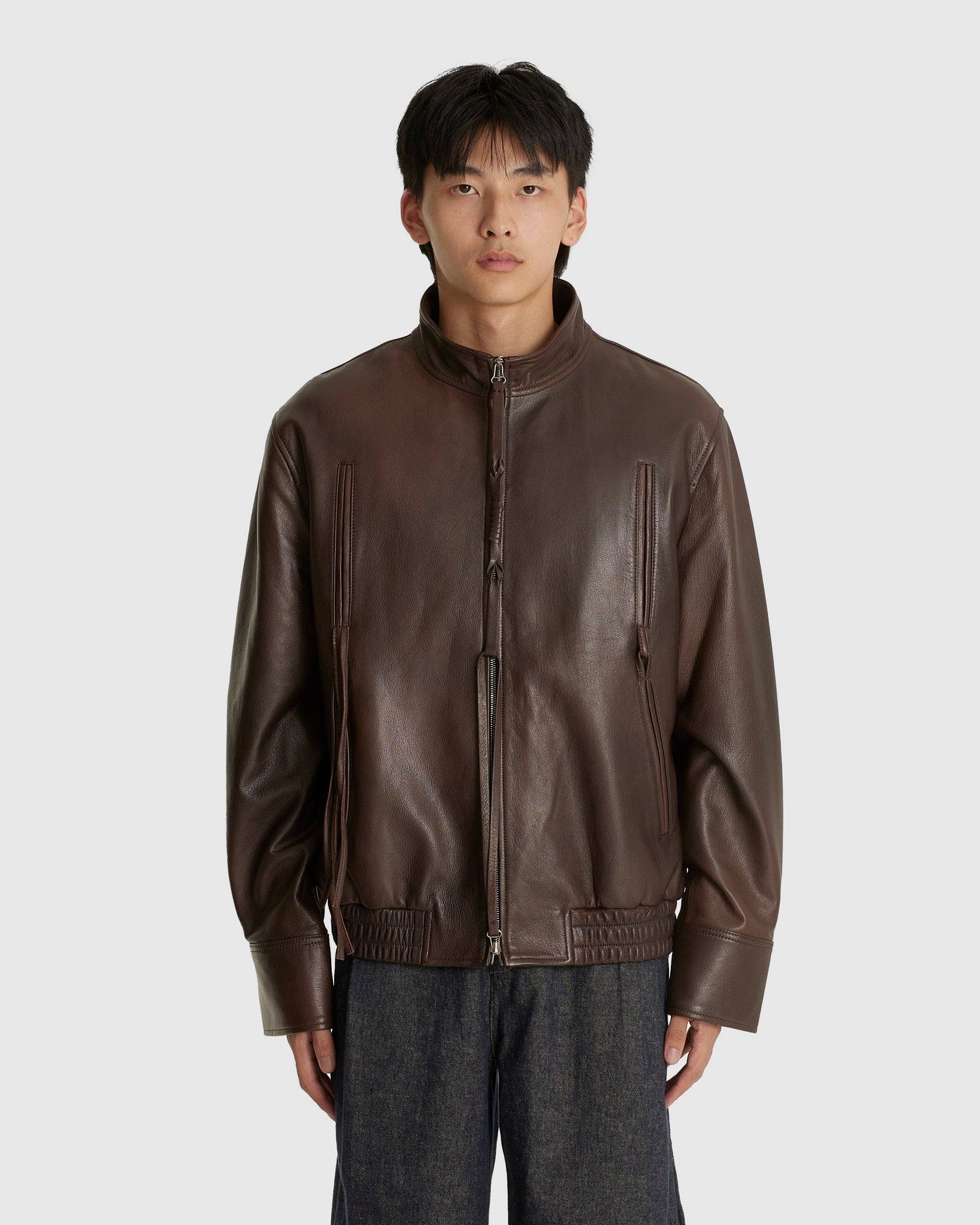 Soft Sauvage Knotted Leather Jacket