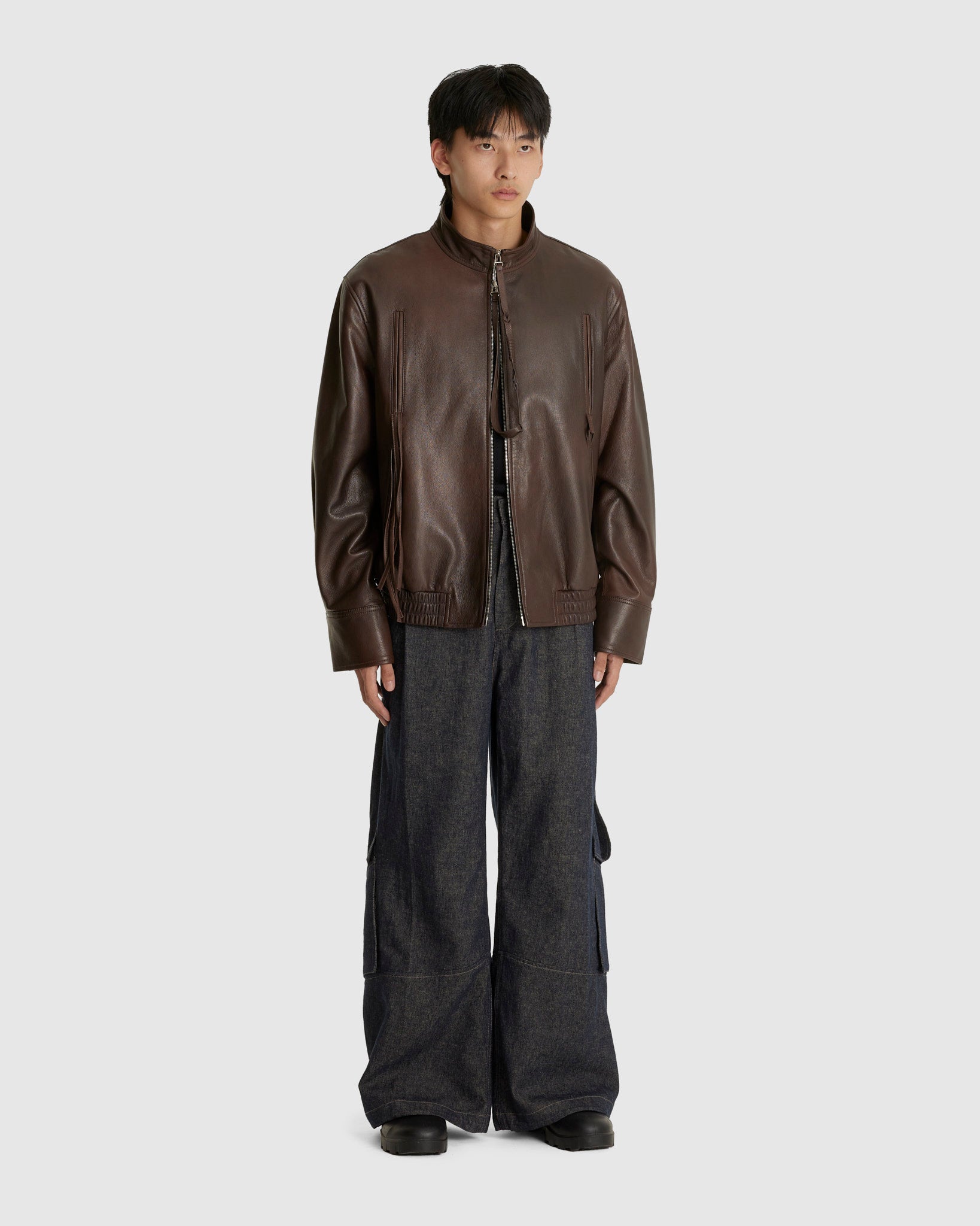 Soft Sauvage Knotted Leather Jacket