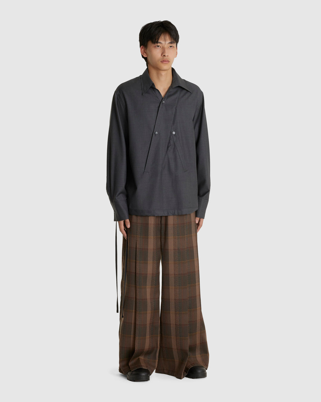 Belted Large Pleat Trousers