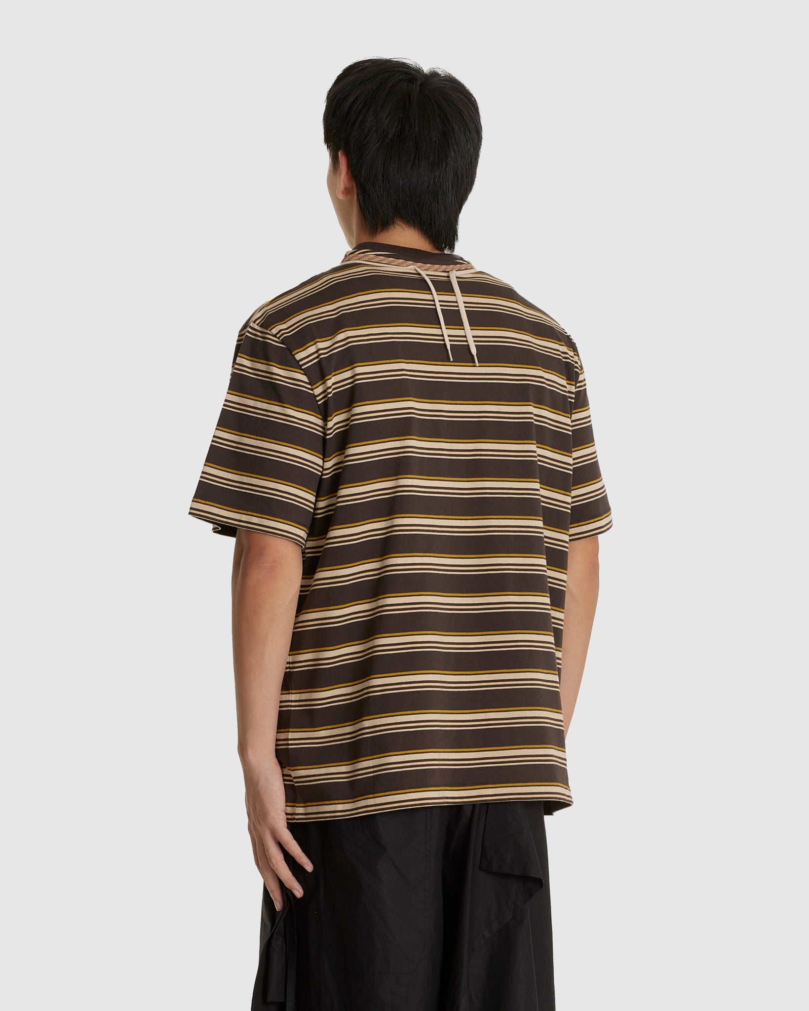 Trek-Lace T-Shirt Charcoal Stripe