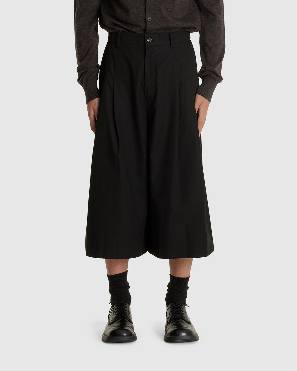 Wide Bermuda Pants Black