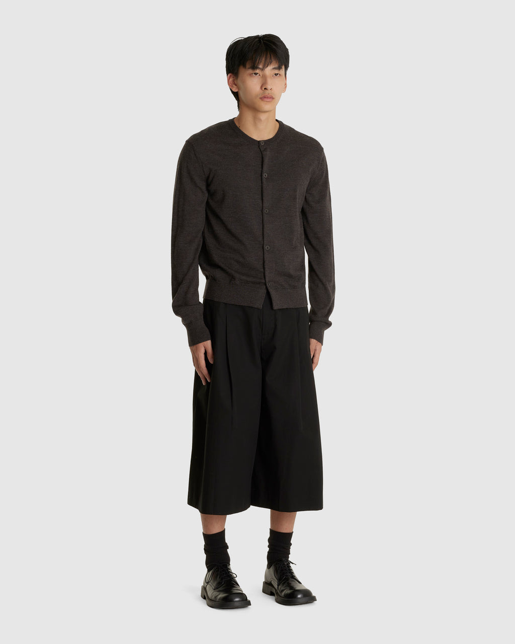 Wide Bermuda Pants Black