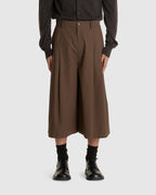 Wide Bermuda Pants Brown