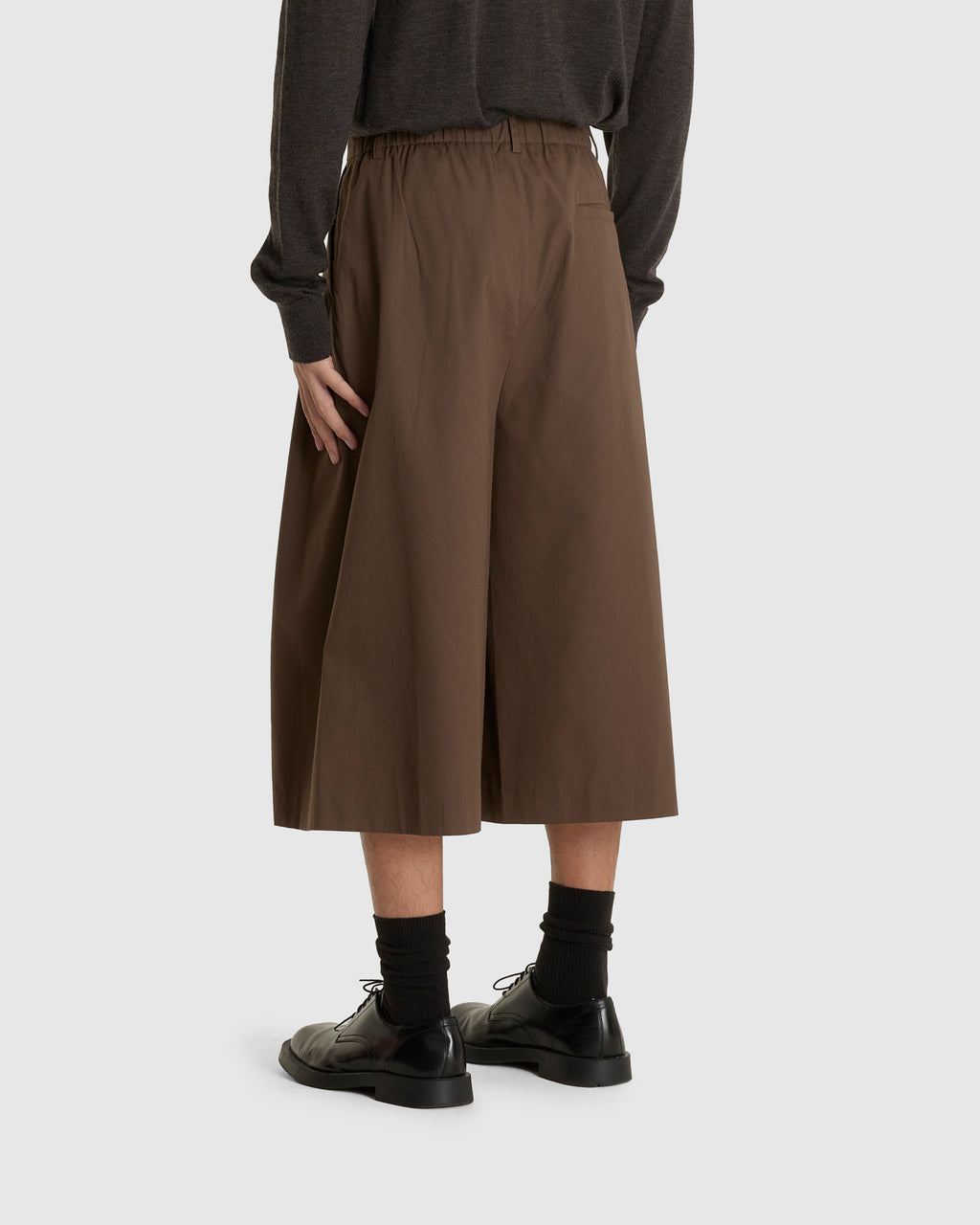 Wide Bermuda Pants Brown