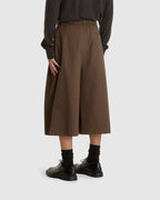 Wide Bermuda Pants Brown