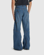 3D Cutting Denim Pants