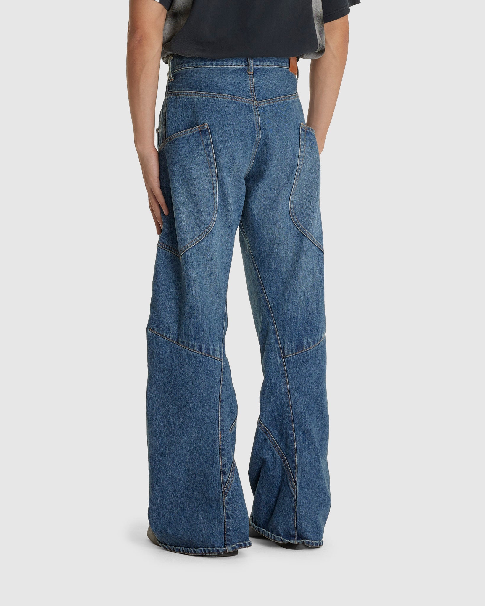 3D Cutting Denim Pants