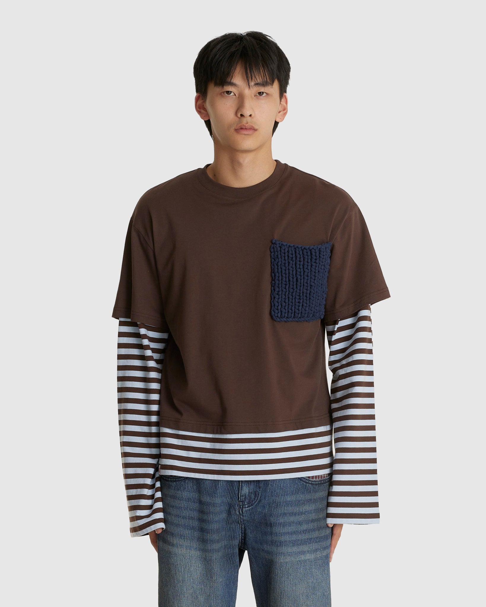 Long Sleeve 2- In - 1 Tee Knit Patch