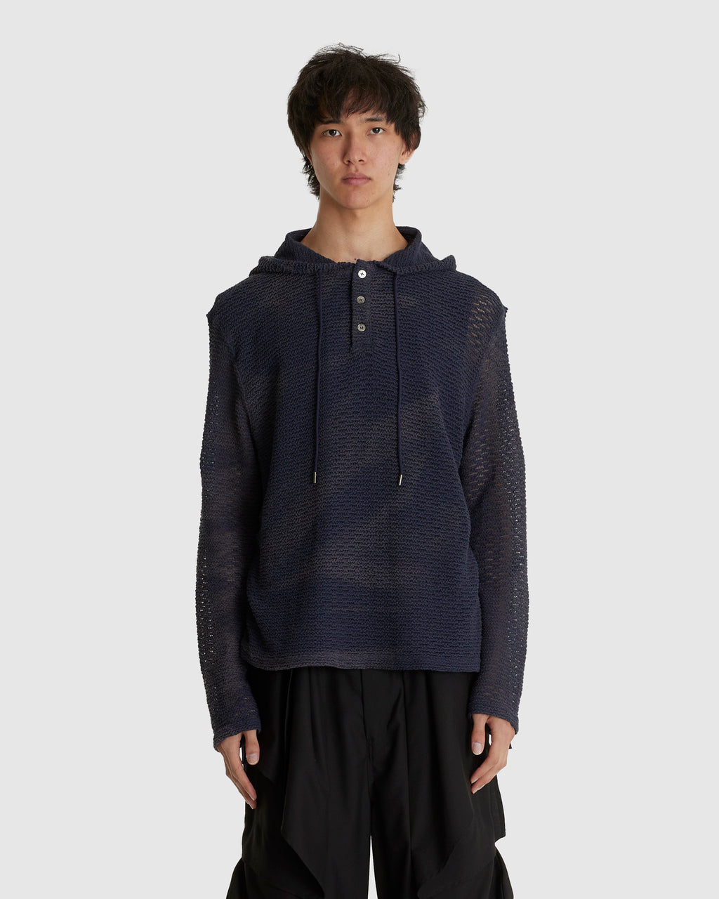 Sun-bleached Layered Net Hoodie Purple