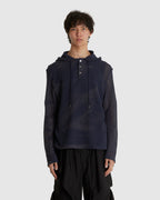 Sun-bleached Layered Net Hoodie Purple