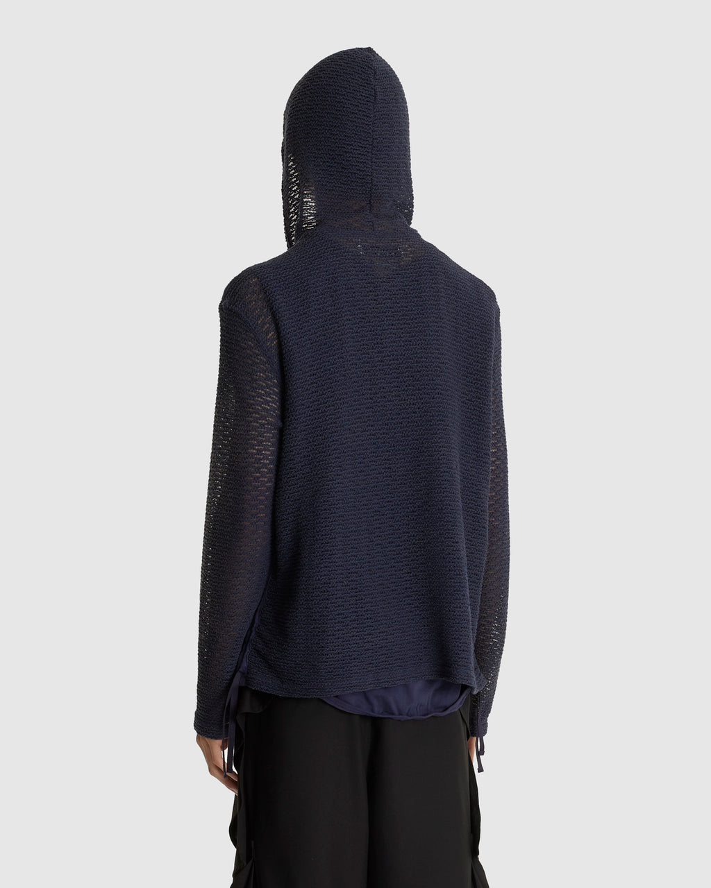 Sun-bleached Layered Net Hoodie Purple