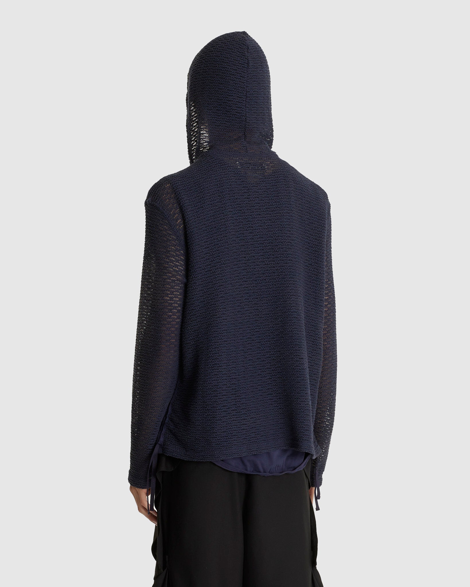 Sun-bleached Layered Net Hoodie Purple