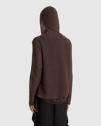 Sun-bleached Layered Net Hoodie Brown