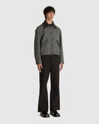 Watson Leather Collar Jacket Black/White