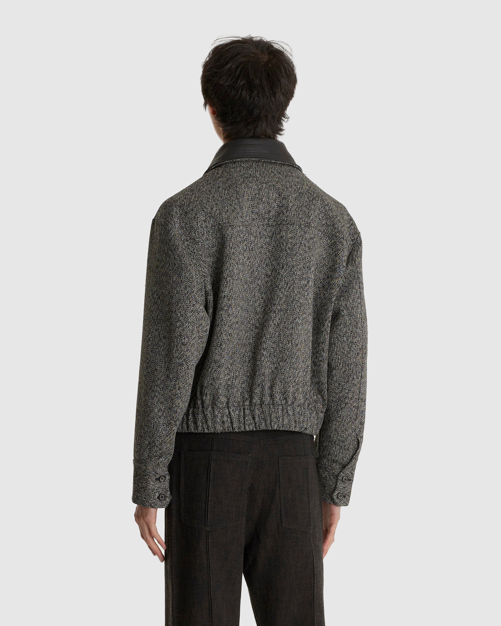 Watson Leather Collar Jacket Black/White