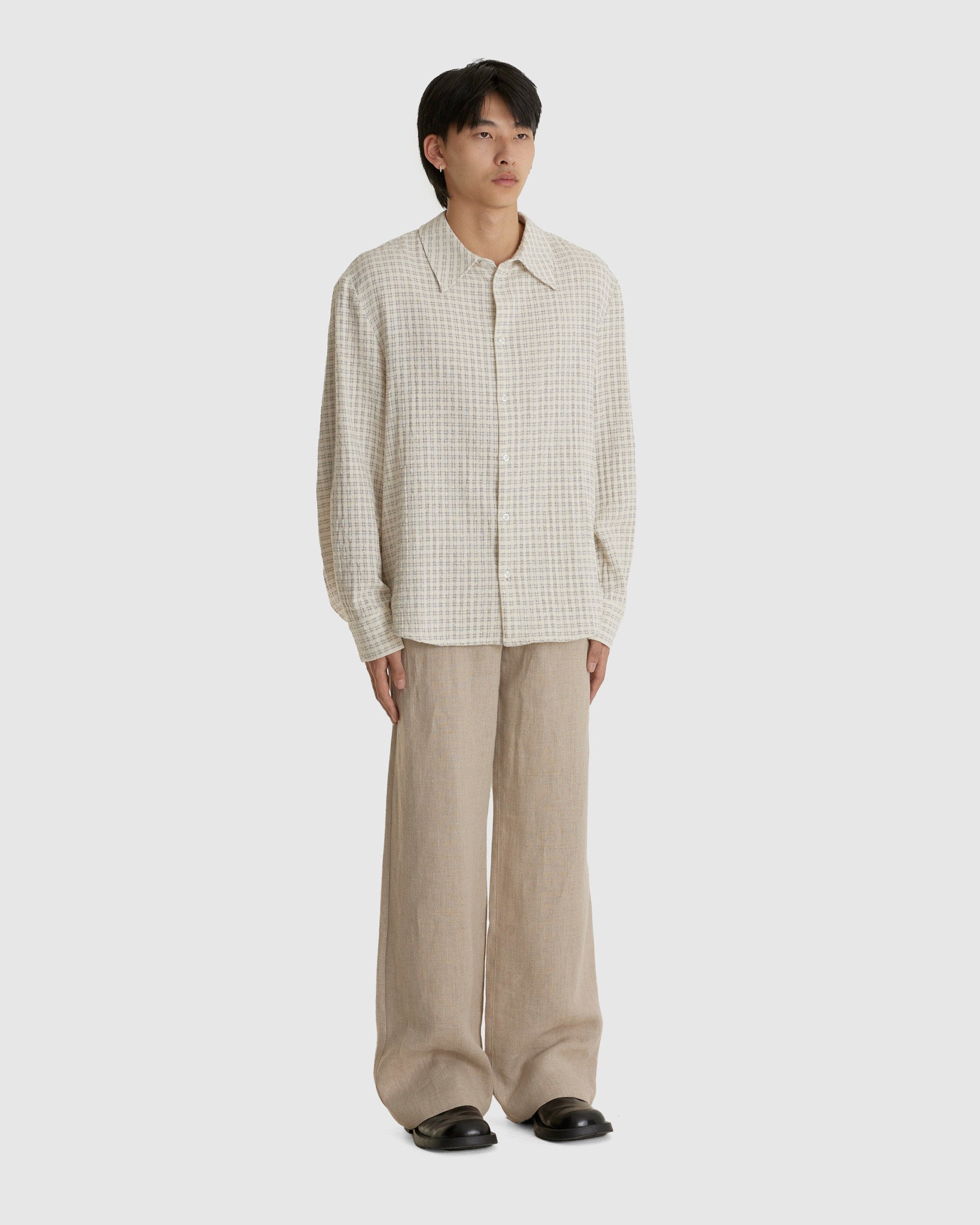 【sefr】 wes shirts Subtle Beige Check Wes Shirt Subtle Check – Chinatown Country Club
