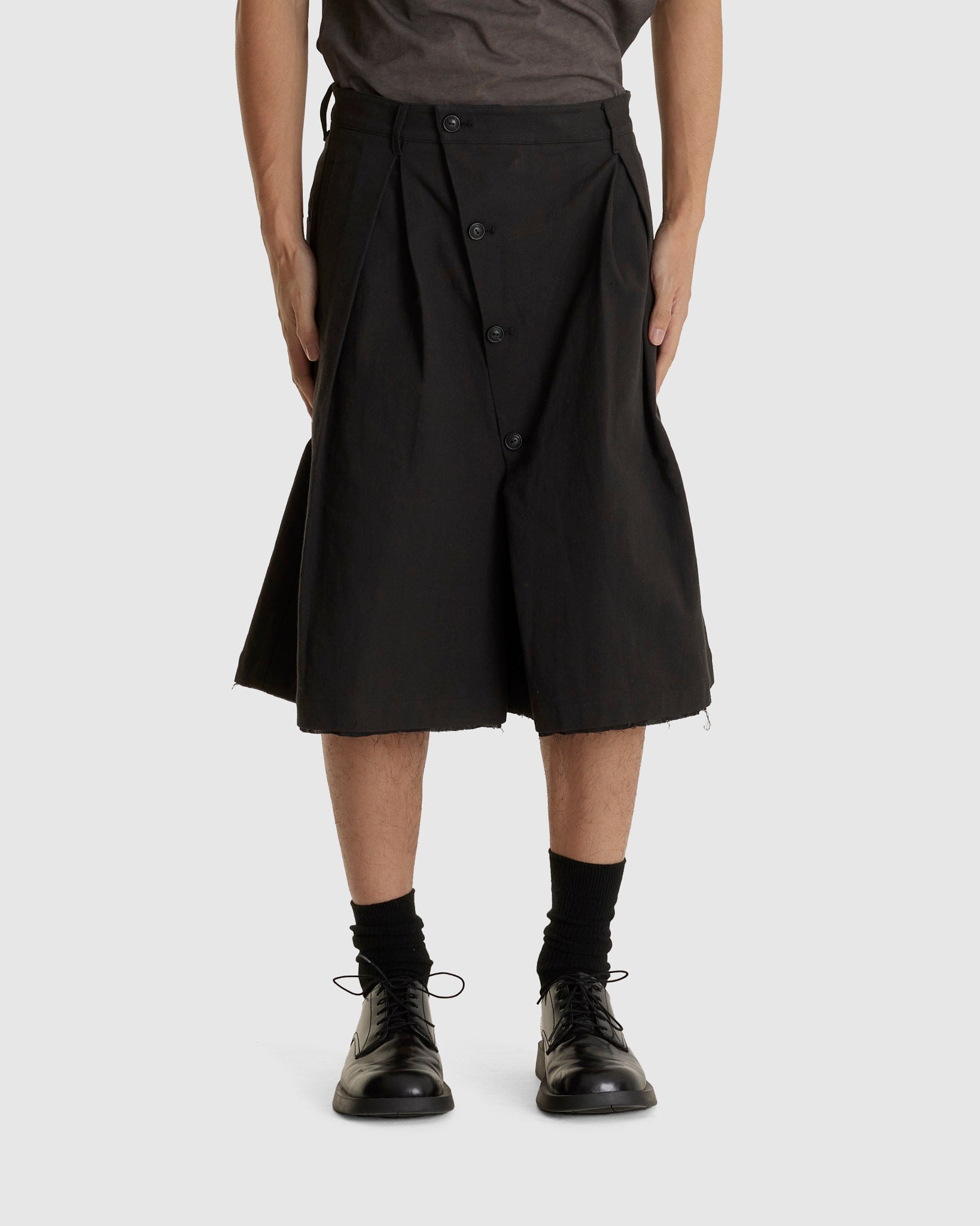 Button Draft Shorts Black