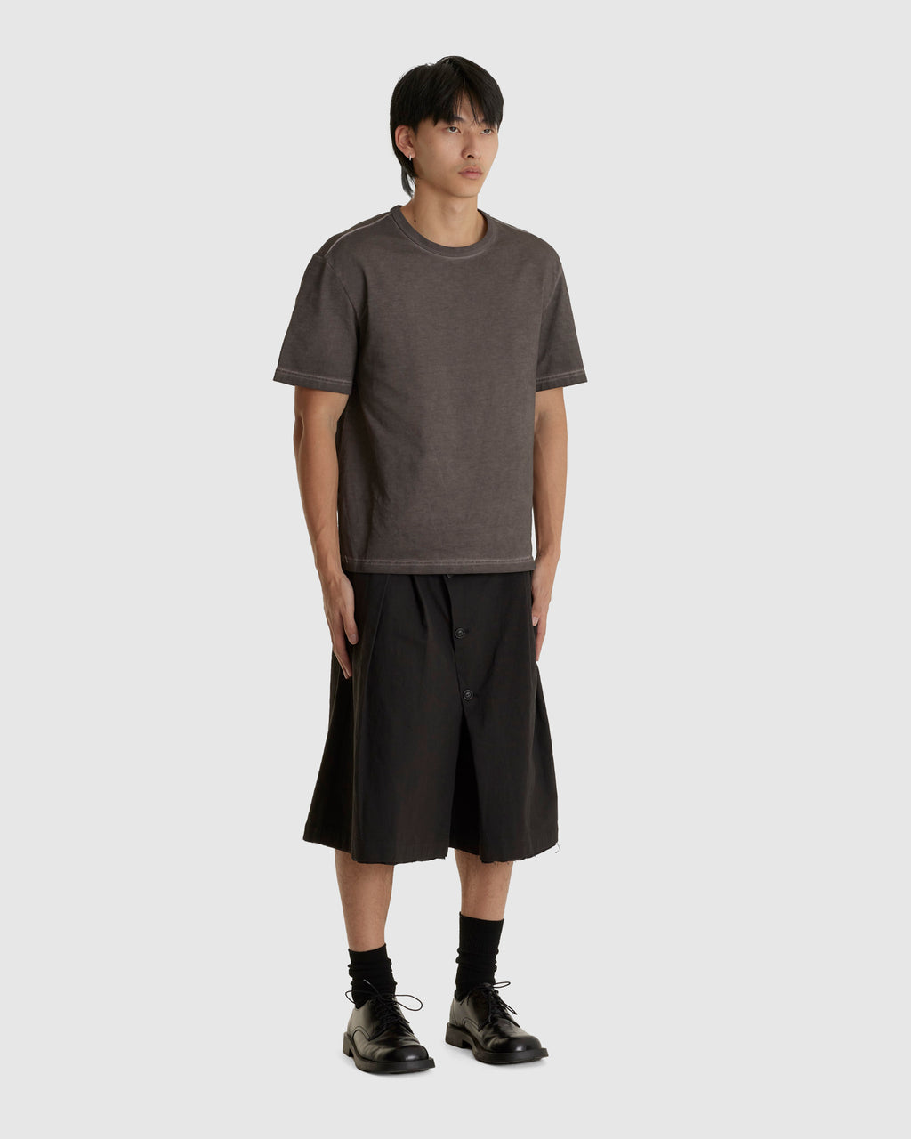Button Draft Shorts Black
