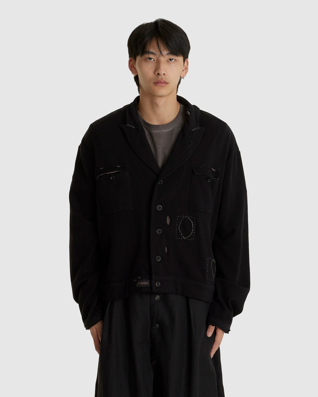Destroyed Knit Work JKT Black
