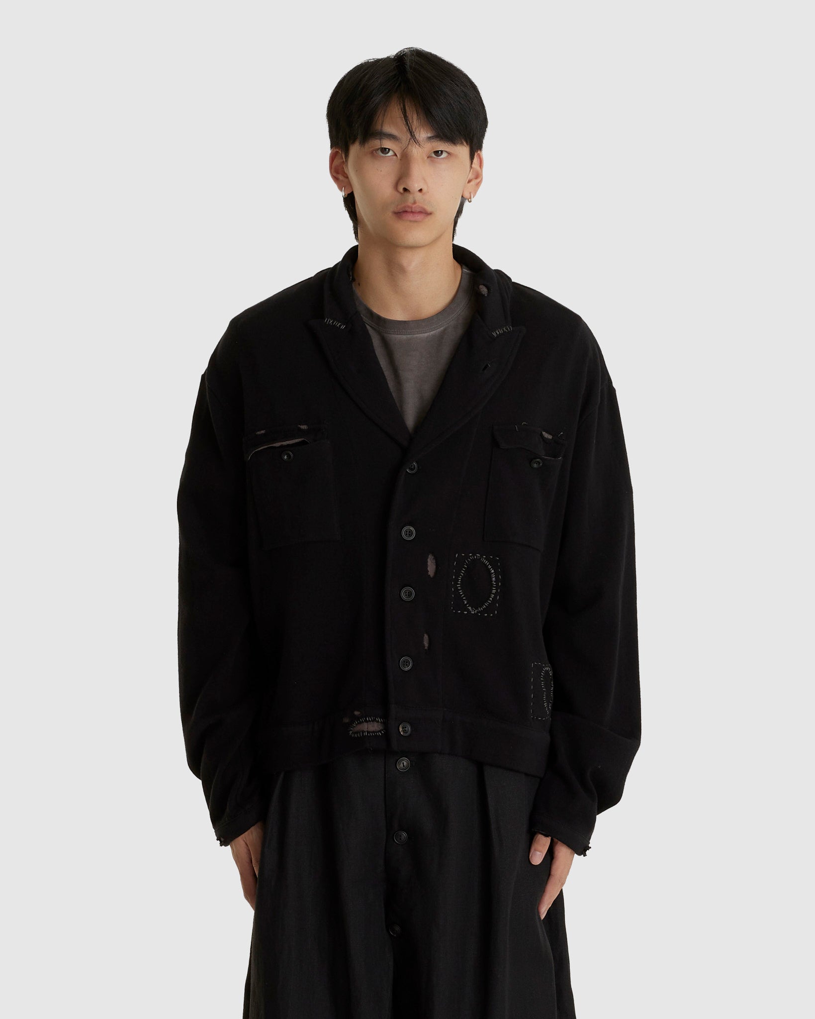 Destroyed Knit Work JKT Black
