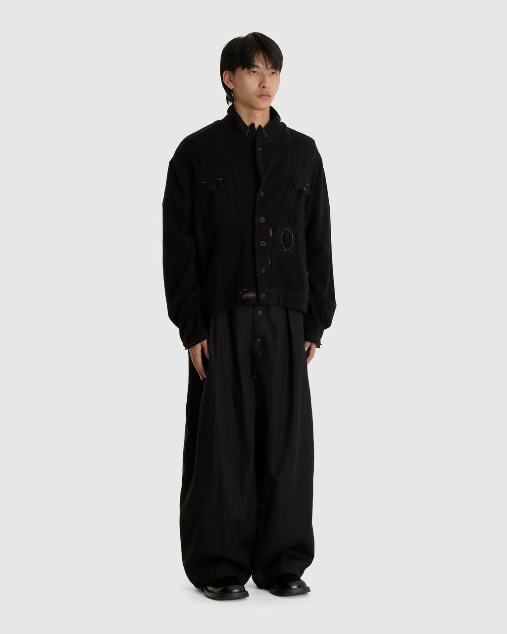 Destroyed Knit Work JKT Black