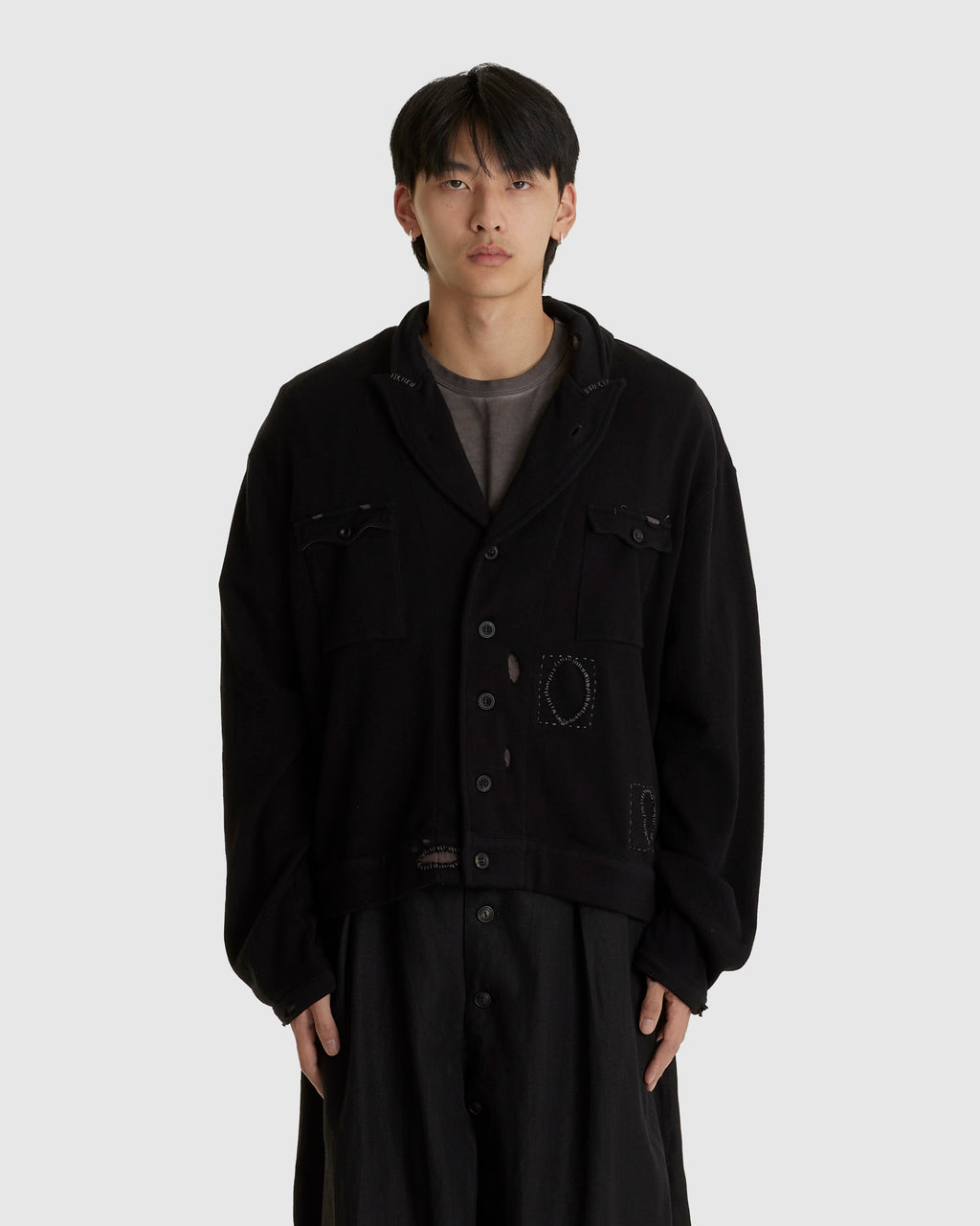 Destroyed Knit Work JKT Black