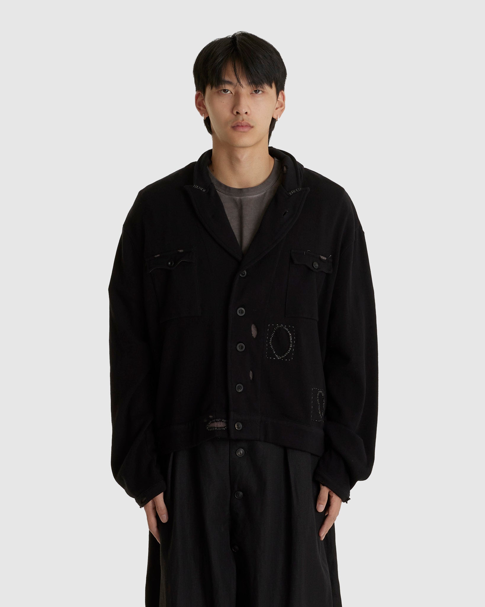 Destroyed Knit Work JKT Black