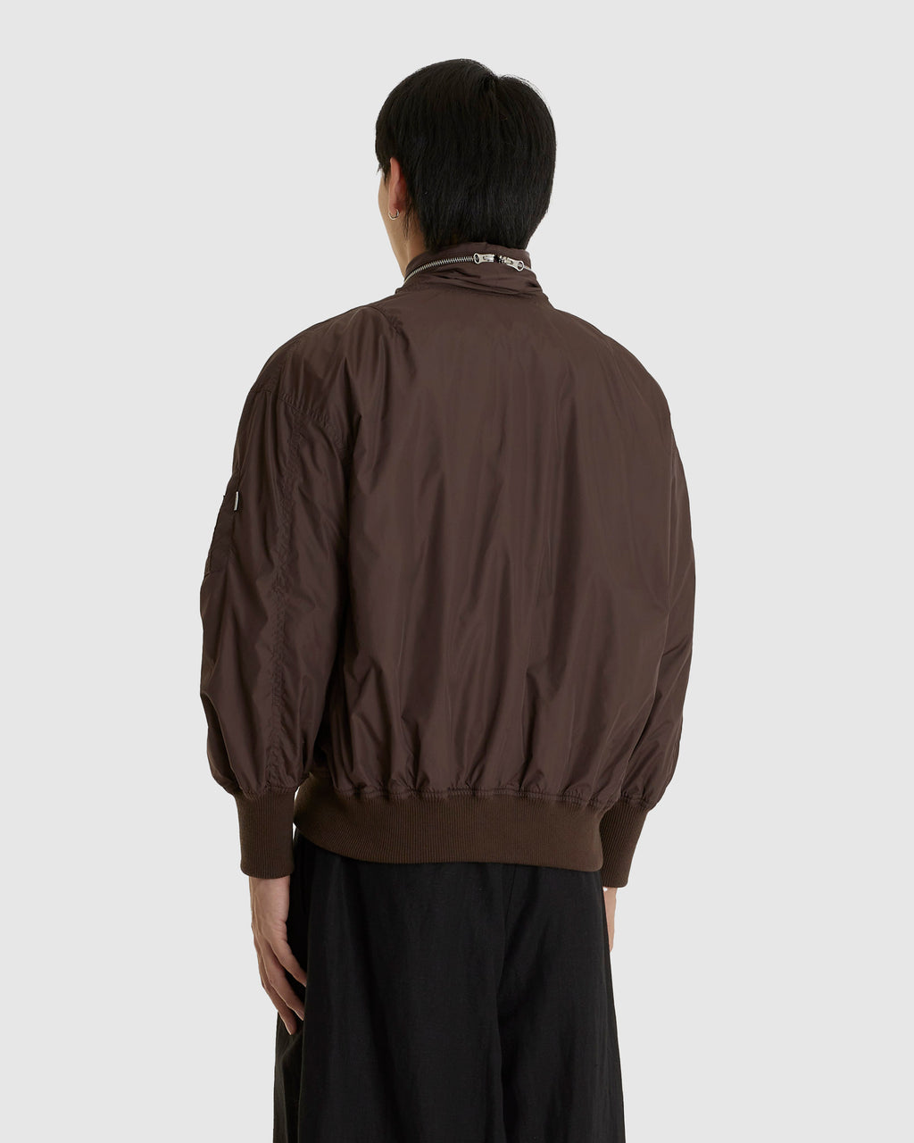 Laser Slashed Bomber Jacket Burgundy