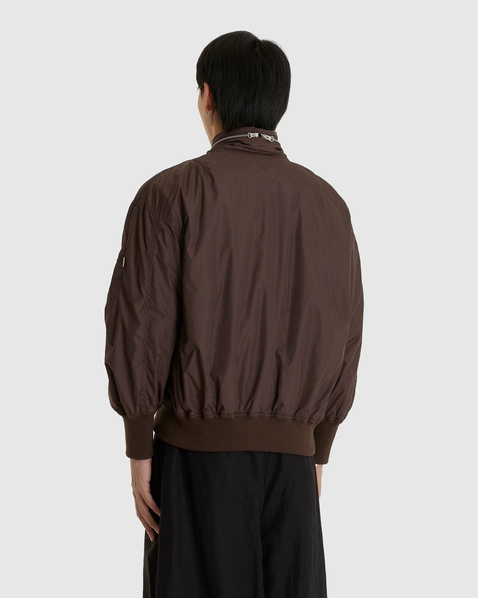 Laser Slashed Bomber Jacket Burgundy