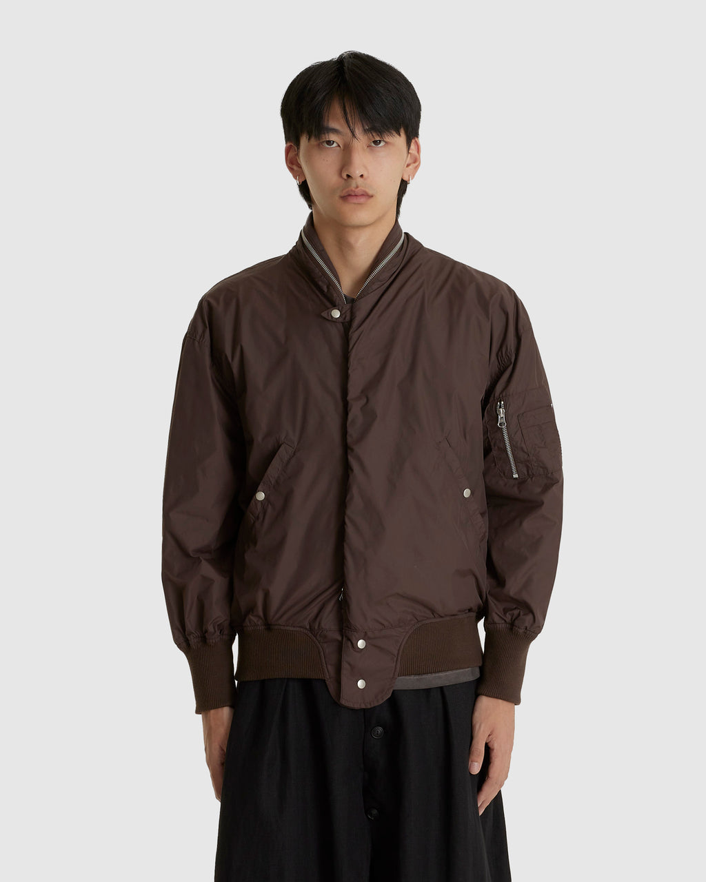 Laser Slashed Bomber Jacket Burgundy