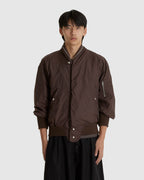 Laser Slashed Bomber Jacket Burgundy