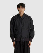 Laser Slashed Bomber Jacket Black