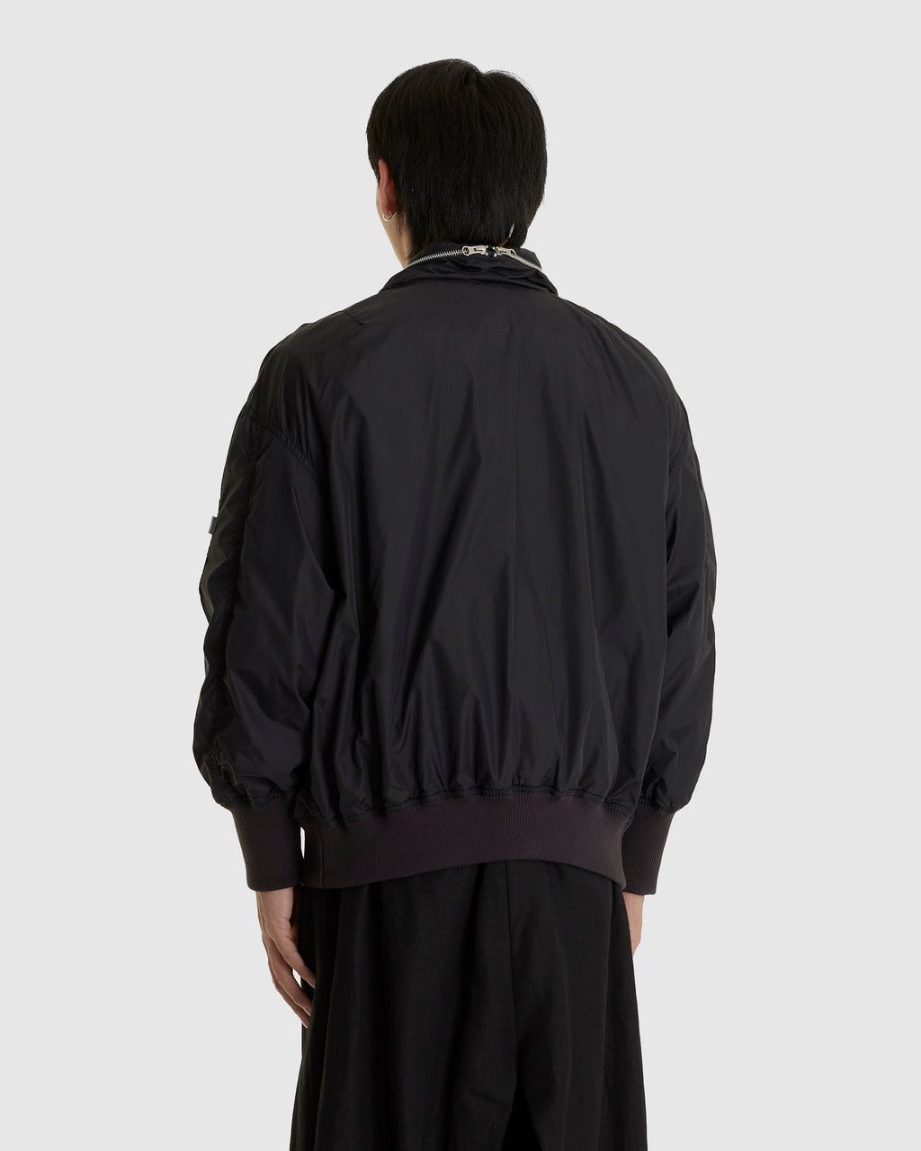 Laser Slashed Bomber Jacket Black