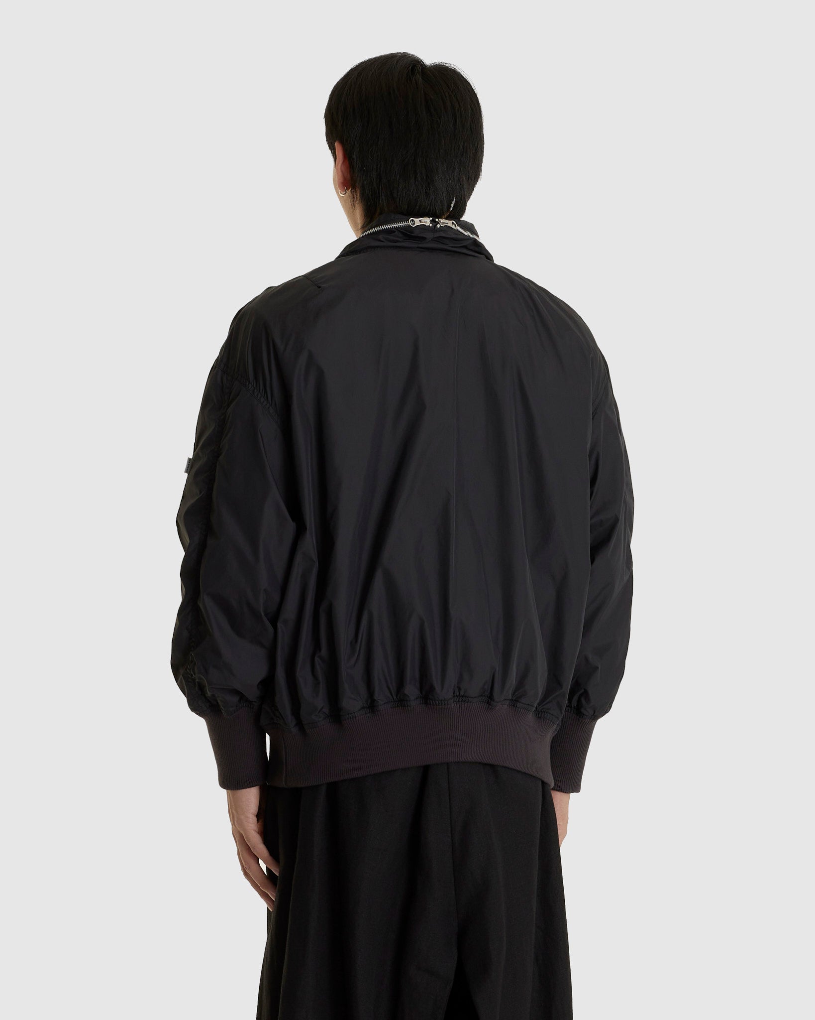 Laser Slashed Bomber Jacket Black