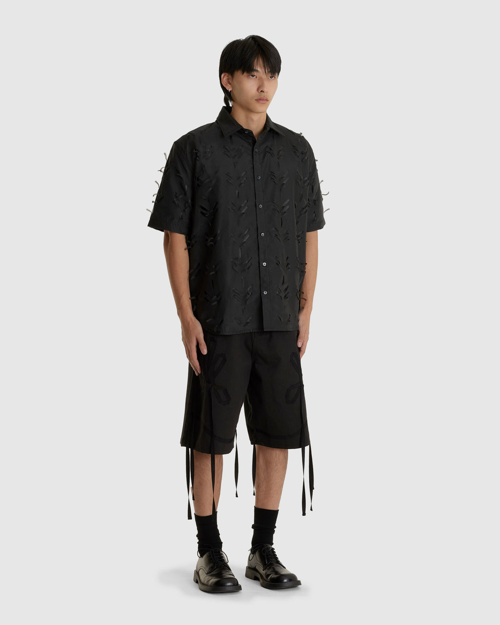 Layered Laser Slashed Shirt