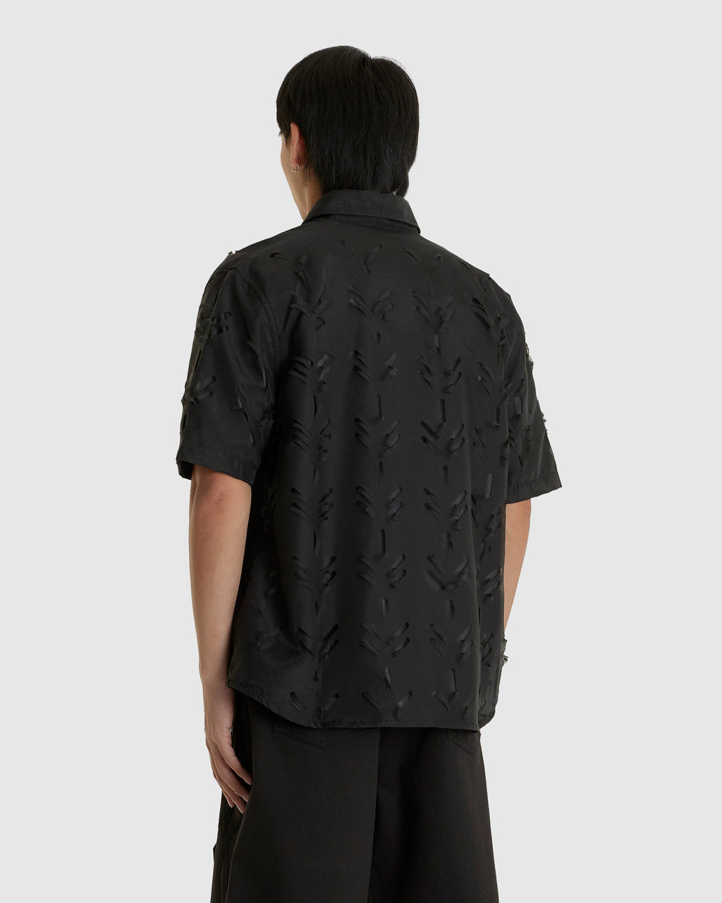 Layered Laser Slashed Shirt